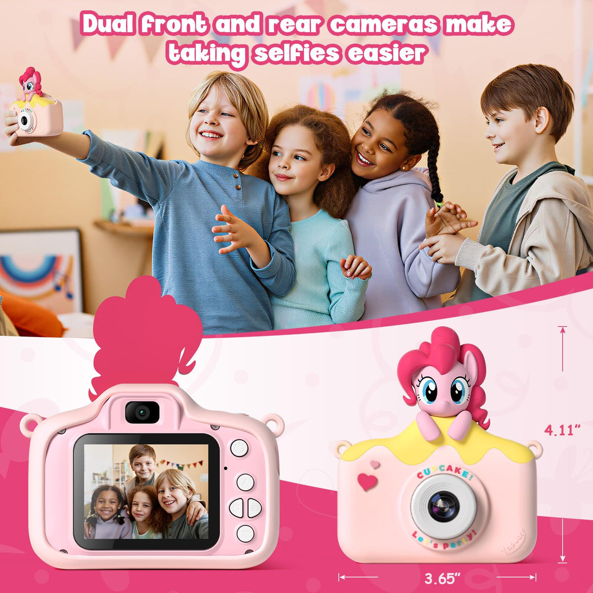 My Little Pony Kids Camera 50+ live stickers personalize every captured moment.