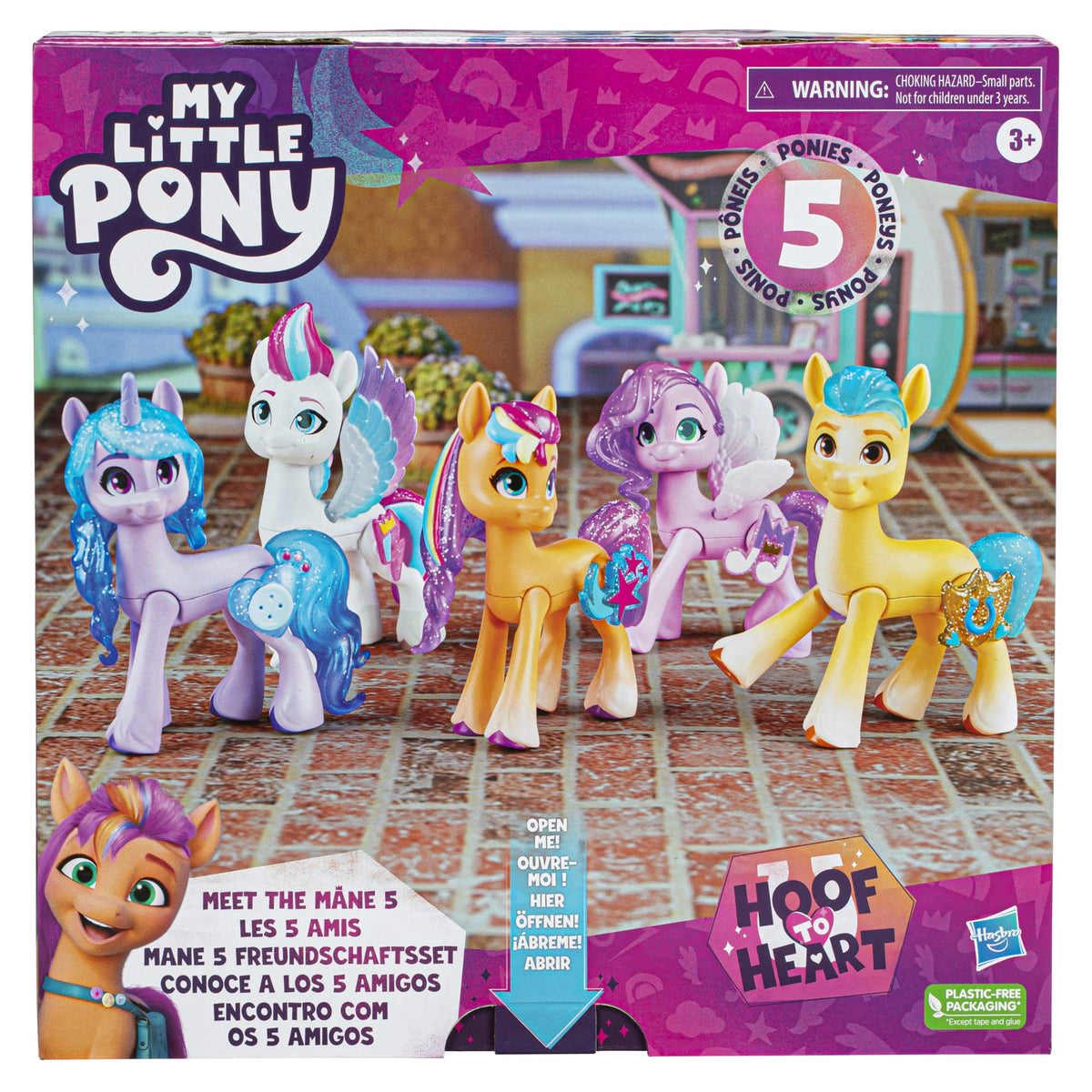 My Little Pony Hitch Trailblazer figure with glittery mane for storytelling fun.