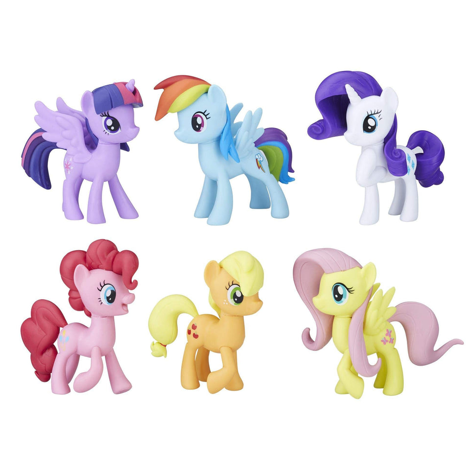 My Little Pony Meet the Mane 6 collection figures showcase friendship-inspired poses for imaginative play.
