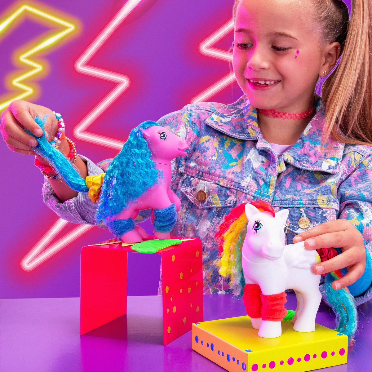 Totally Rad neon scrunchie accessory for colorful styling on ponies.