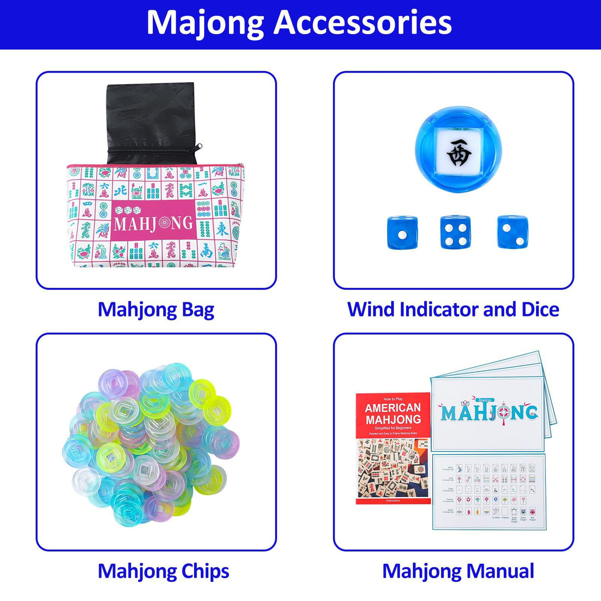 My Mahjong Trove white-print carrying bag for easy storage