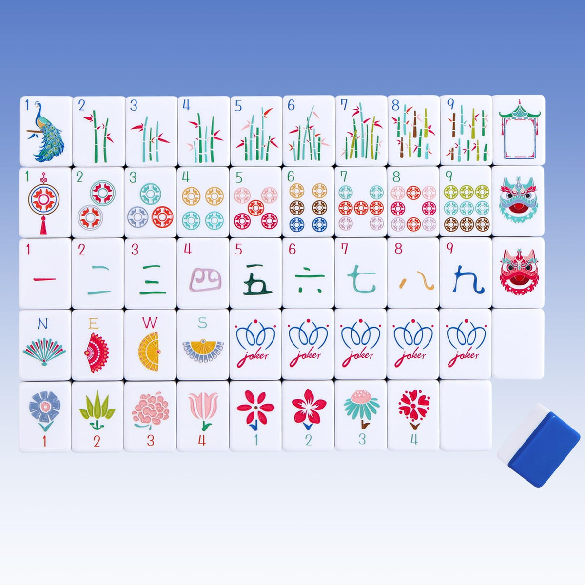 My Mahjong Trove deep blue engraved tiles for clear play