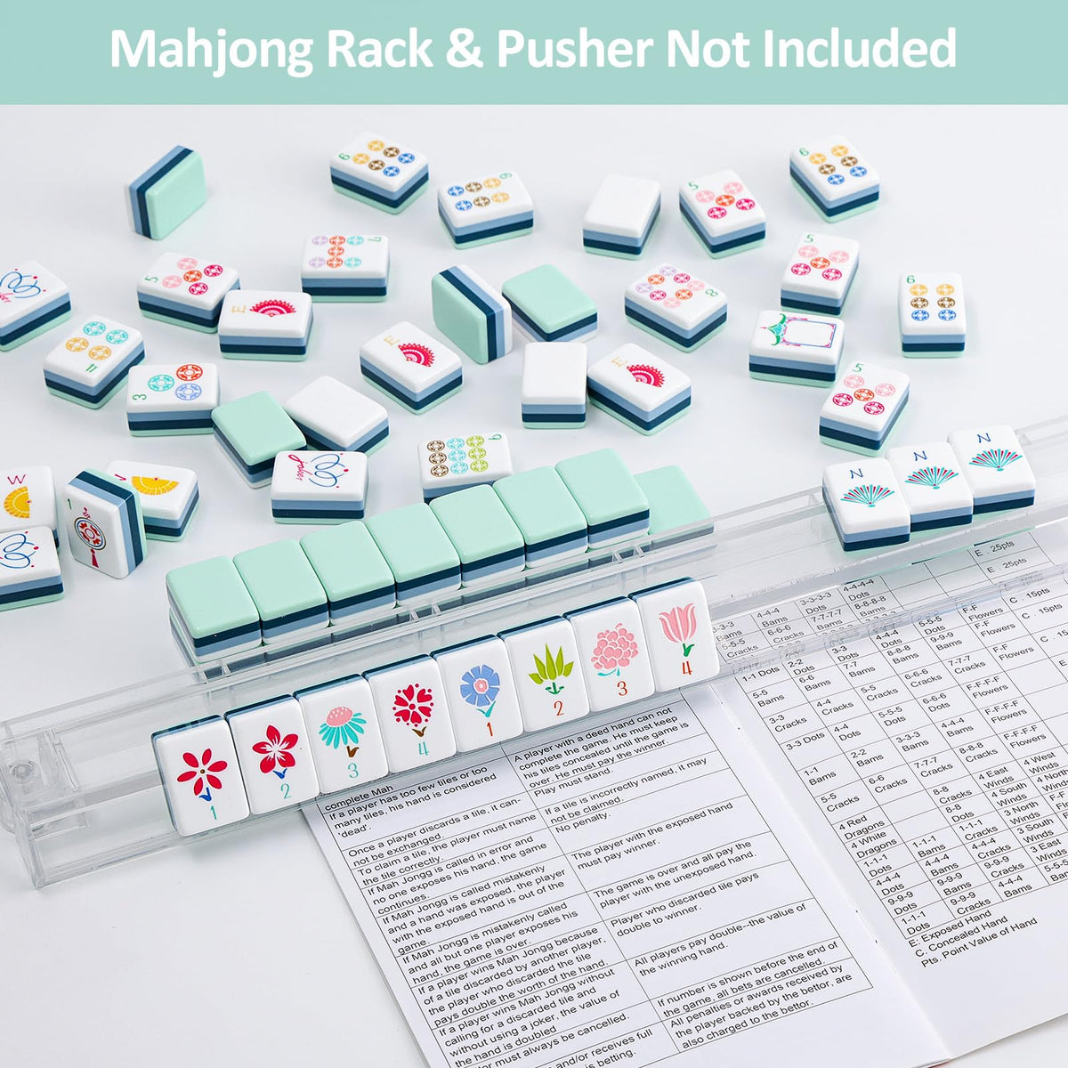 My Mahjong Trove dice and chips prepared for random draw rules
