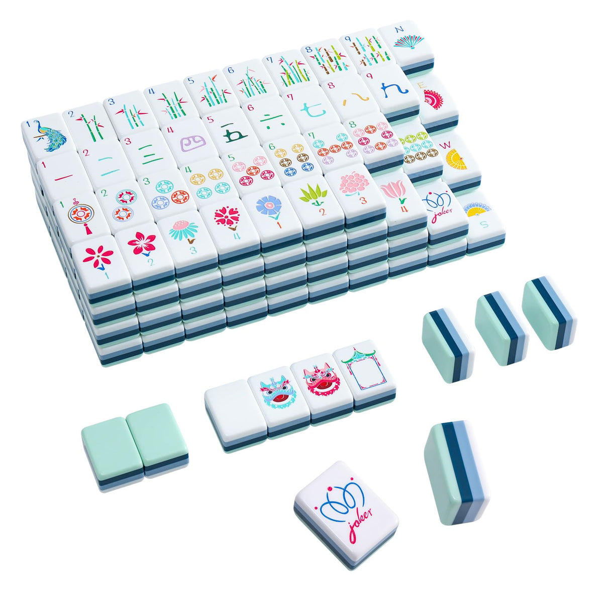 My Mahjong Trove tiles front view with engraved designs for immersive play