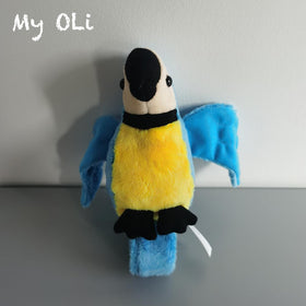 My OLi wristband parrot, a portable companion for on-the-go fun.