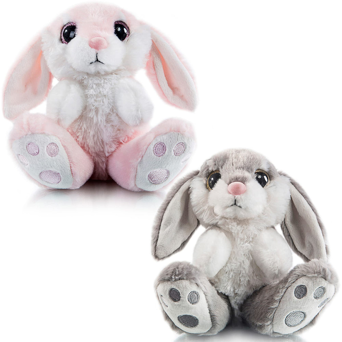 My OLi Easter Bunny plush, 7-inch gray and pink, a cozy bedtime friend.