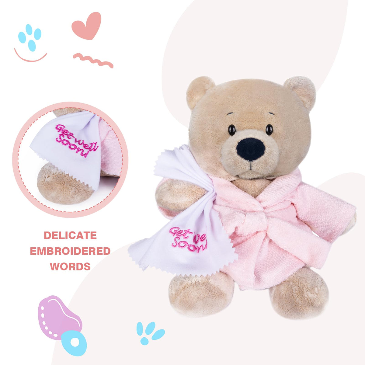 My OLi teddy bear with towel adds cozy, spa-inspired comfort.