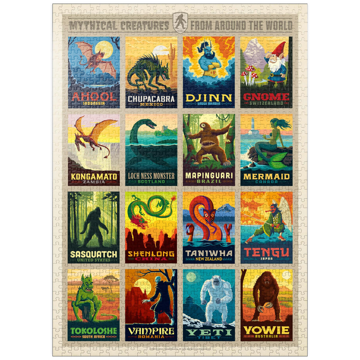MyPuzzle Mythical Creatures puzzle box front with vibrant artwork for adults