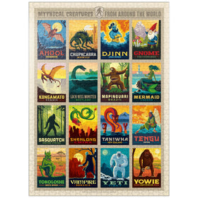 MyPuzzle Mythical Creatures puzzle box front with vibrant artwork for adults