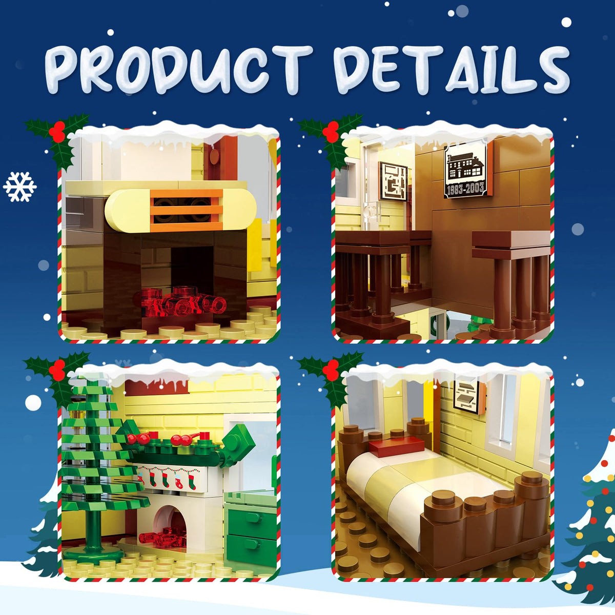 MYFUNTOY classic Christmas cottage roof adds a nostalgic touch