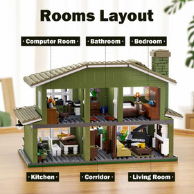 MYFUNTOY Dunphy's House exterior with arches evokes family sitcom nostalgia.