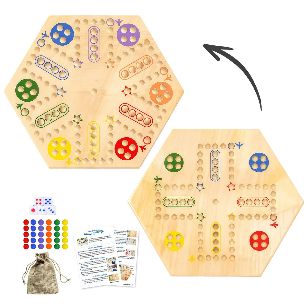 MygikAct has 30 colorful marbles for clear tracking during matches.