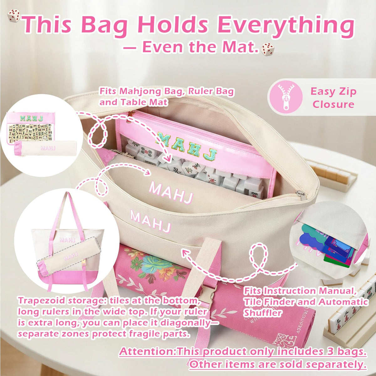 Mykng Nzw canvas tote bag with mat holder simplifies travel organization.