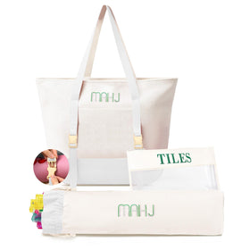 Mykng Nzw empty Mahjong tile bags front view, organized for a full set