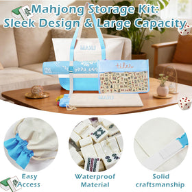 Mykng Nzw portable mahjong case shows complete storage in one bag