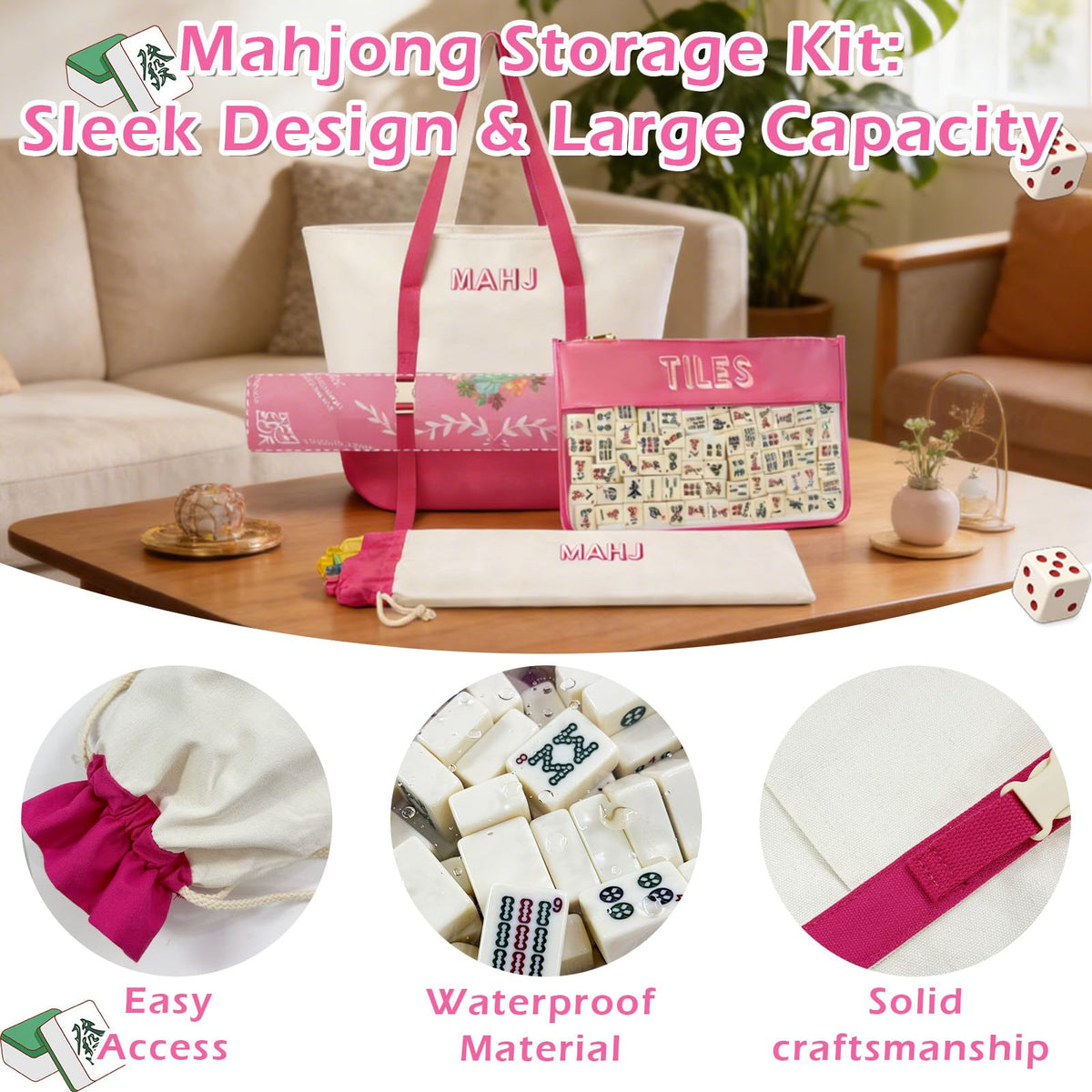 Mykng Nzw portable mahjong case ideal for travel and tournaments.