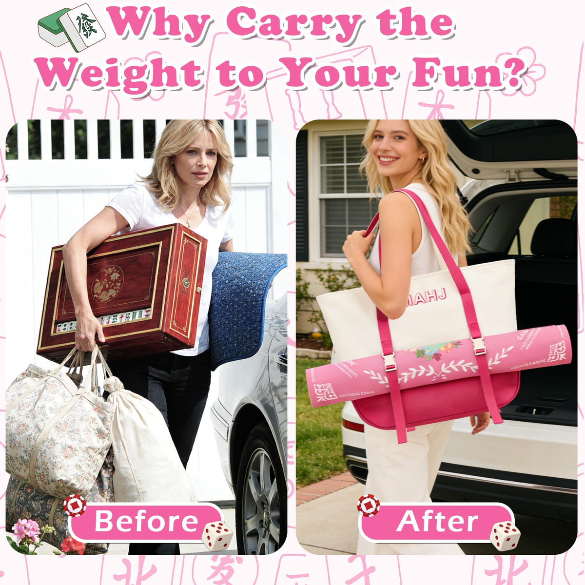 Mykng Nzw adjustable shoulder strap and handle for comfortable carry.