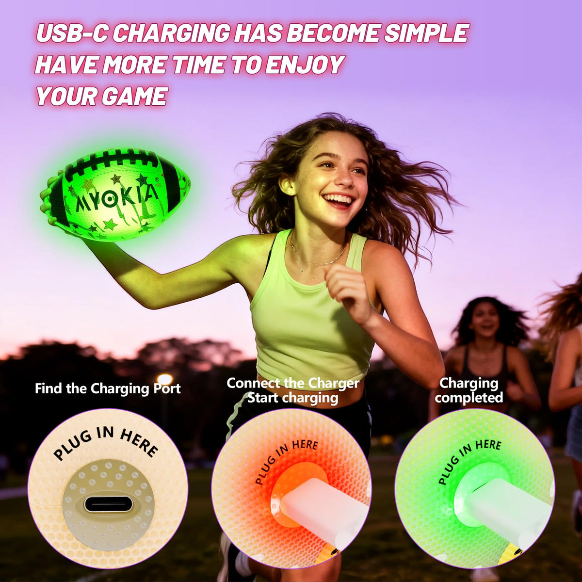 MYOKIA RGB glow football ideal for beach or pool games