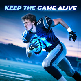 MYOKIA RGB glow football side-lit showing vibrant color transitions during play