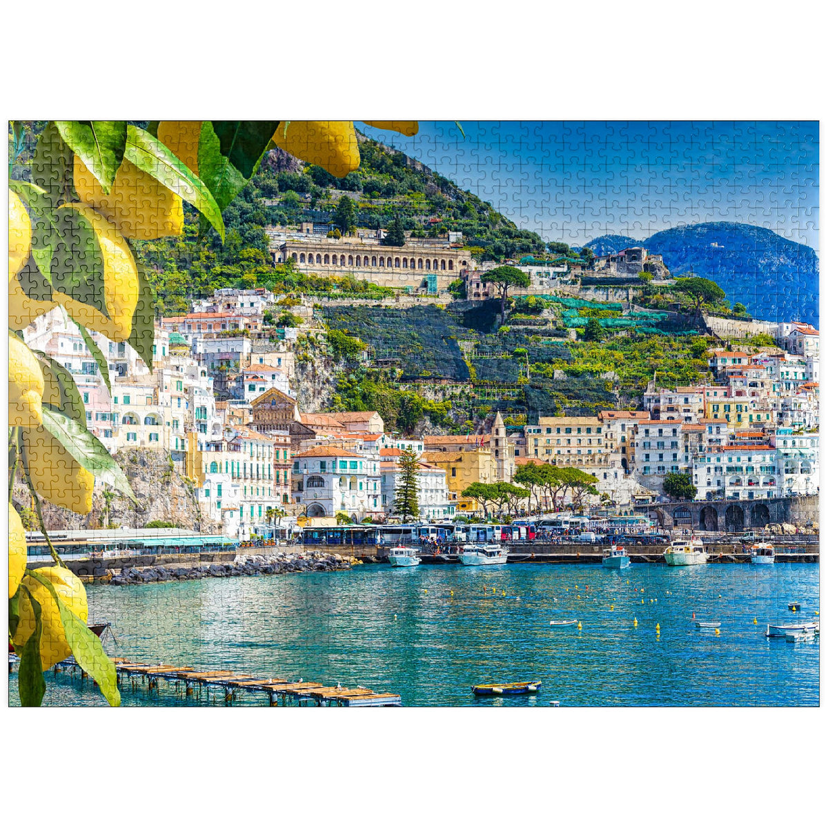 MyPuzzle Amalfi panorama hills coast view for immersive puzzle sessions.