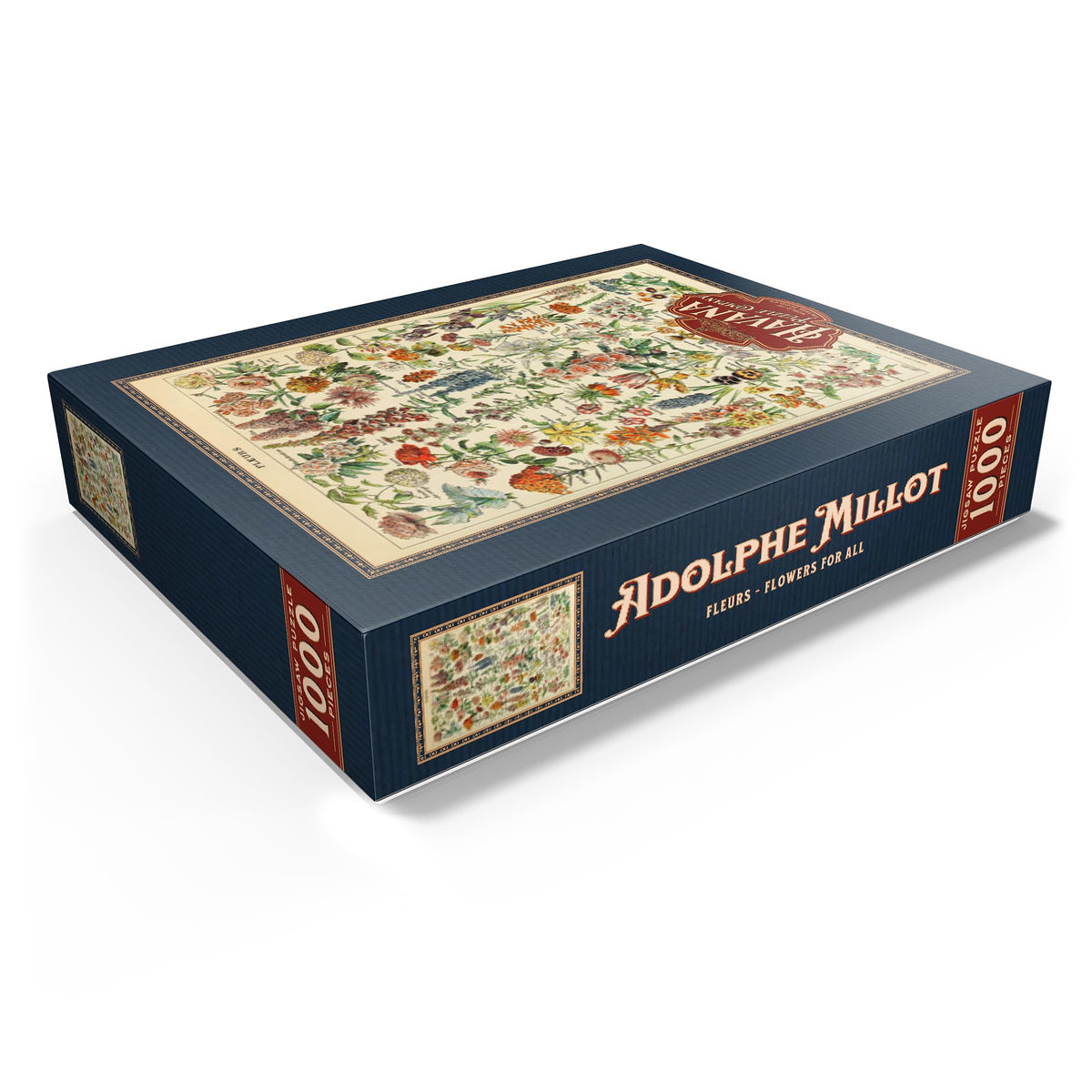 MyPuzzle Fleurs assembled puzzle featuring Adolphe Millot vintage art