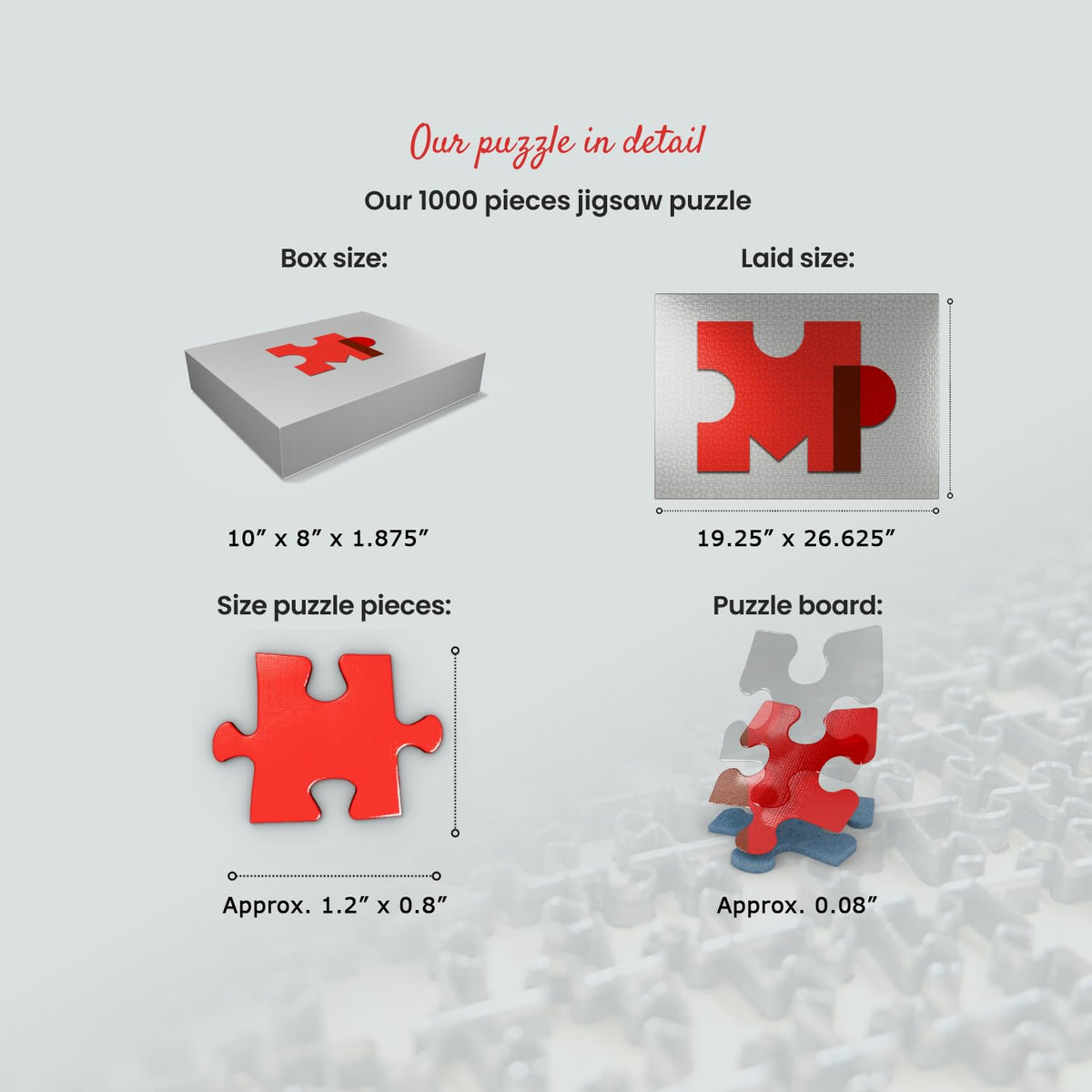 MyPuzzle premium blue cardboard—durable material for long-lasting puzzling sessions.