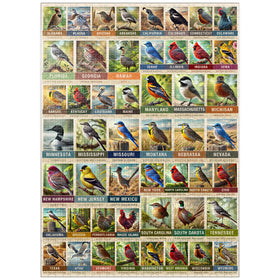 MyPuzzle State Birds Collage box, durable packaging for adult puzzling sessions.