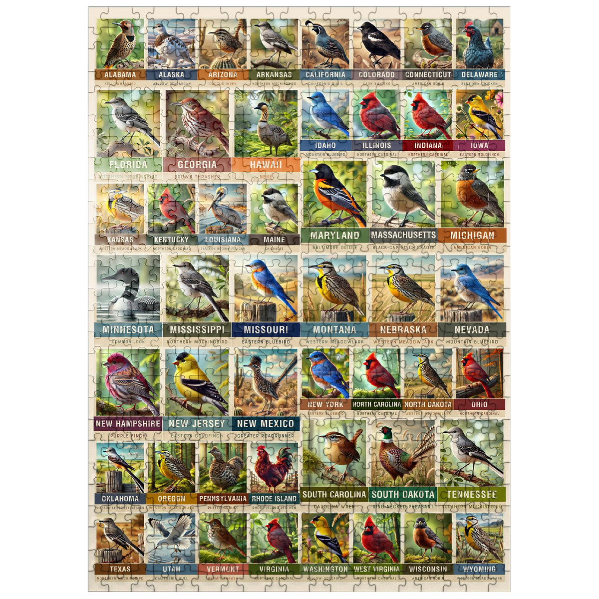 MyPuzzle State Birds collage Vol.1 main cover with vivid colors for engaging puzzling sessions.