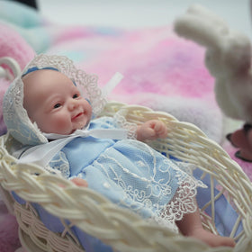MYREBABY mini reborn doll 7in, a tiny cuddle companion for imaginative play.