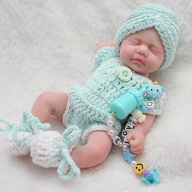 MYREBABY Reborn doll face close-up showing realistic silicone texture for soothing play
