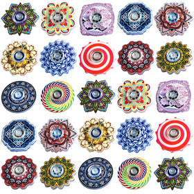 MYREQIA 50-pack fidget spinner front view shows glossy acrylic surfaces for smooth spins