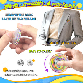 MYREQIA mini fidget spinner with rotating top designs for focus and concentration.
