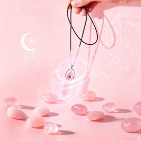 Myripoly pink crystal stones for grounding during sessions