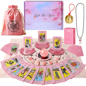 Myripoly pink tarot deck for beginners with embedded meanings for daily guidance