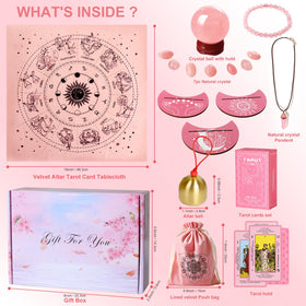 Myripoly silky pink pouch with crystal necklace for ritual setups