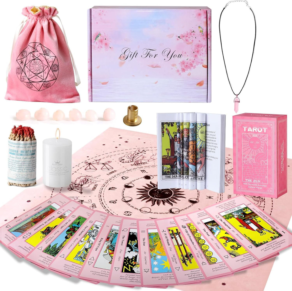 Myripoly tarot cards with meanings on front for quick interpretation during readings