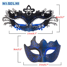 MYSEUNI blue-themed masquerade mask evokes calm for any outfit