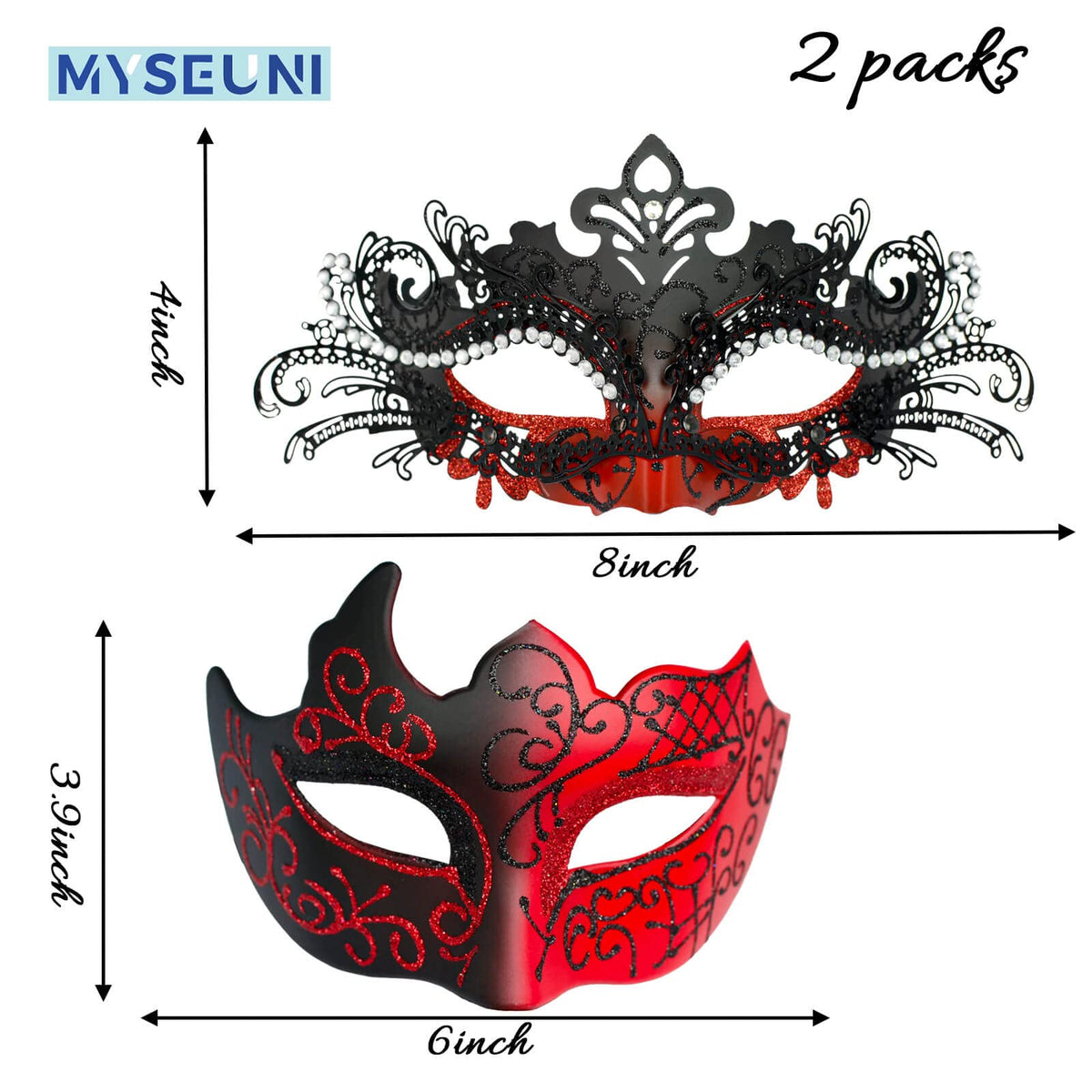 MYSEUNI mask with elastic band keeps it secure through celebrations.