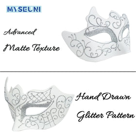 MYSEUNI men's venetian mask in classic design for all-night wear