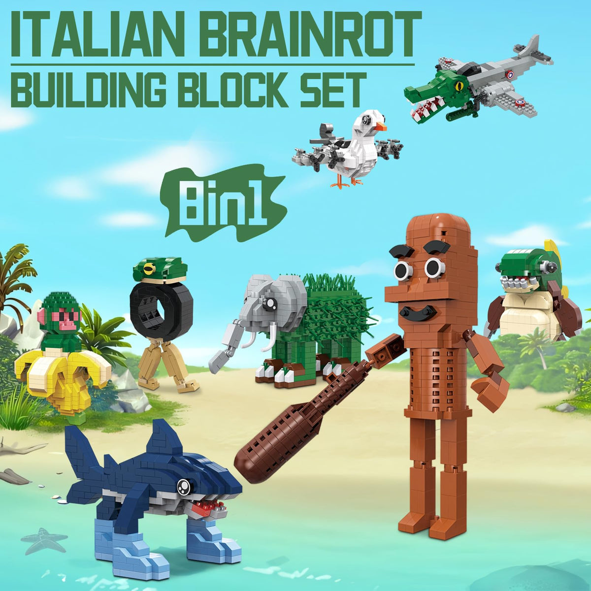 Myth Qholve Brainrot Lirili Larlla figure for playful building challenges and collectible display