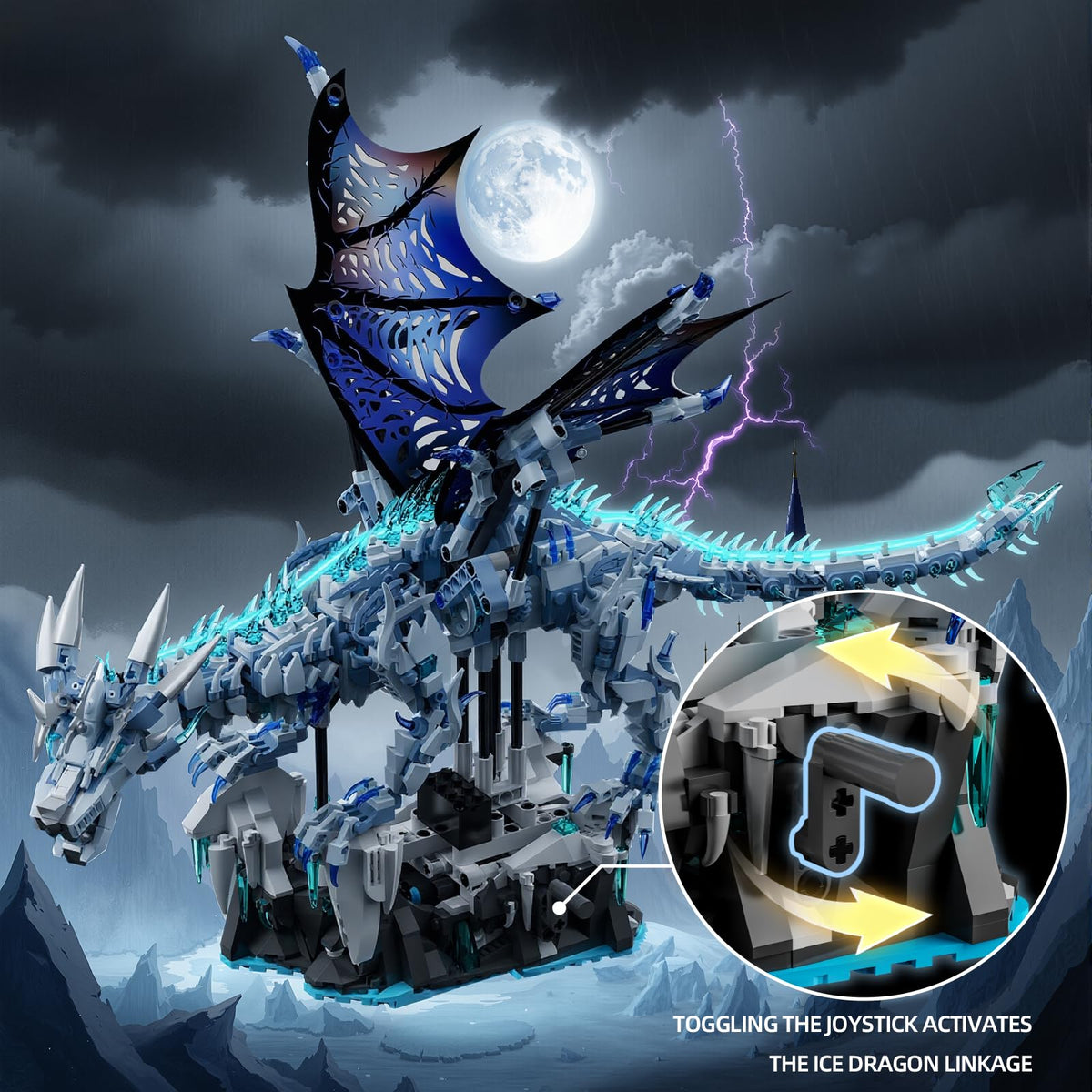 Myth Qholve Dark Ice Dragon base display keeps model steady
