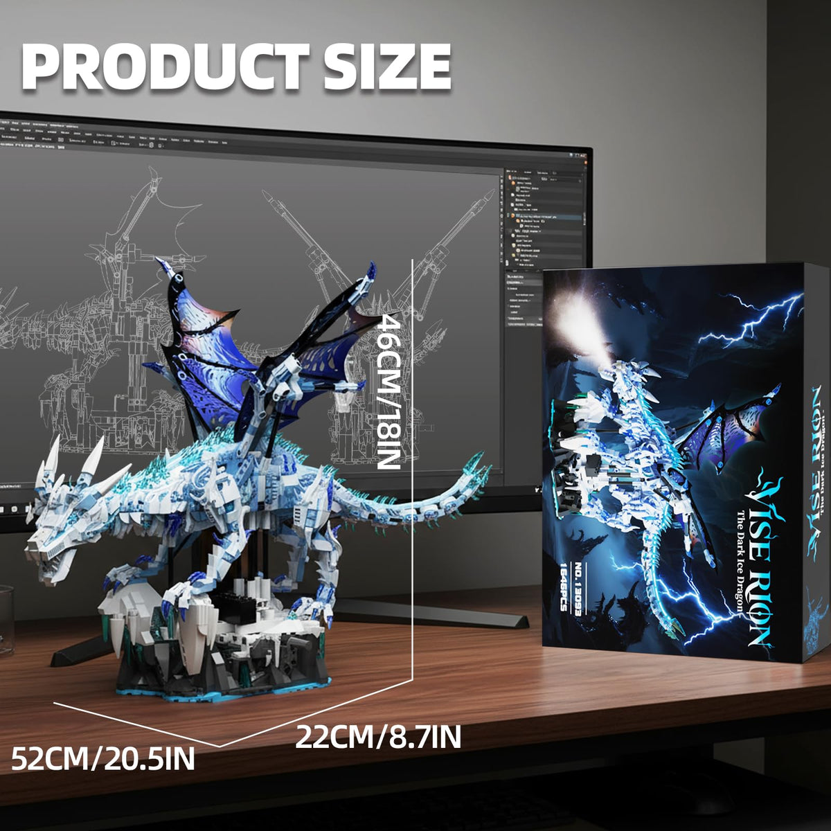 Myth Qholve Dark Ice Dragon dynamic-base for stable, eye-catching display.