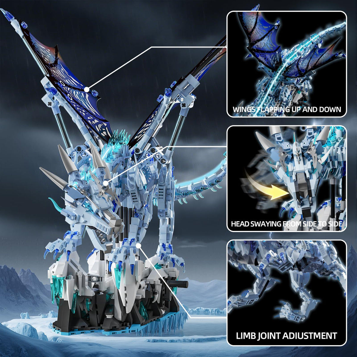 Myth Qholve Dark Ice Dragon tail crank enables subtle motion