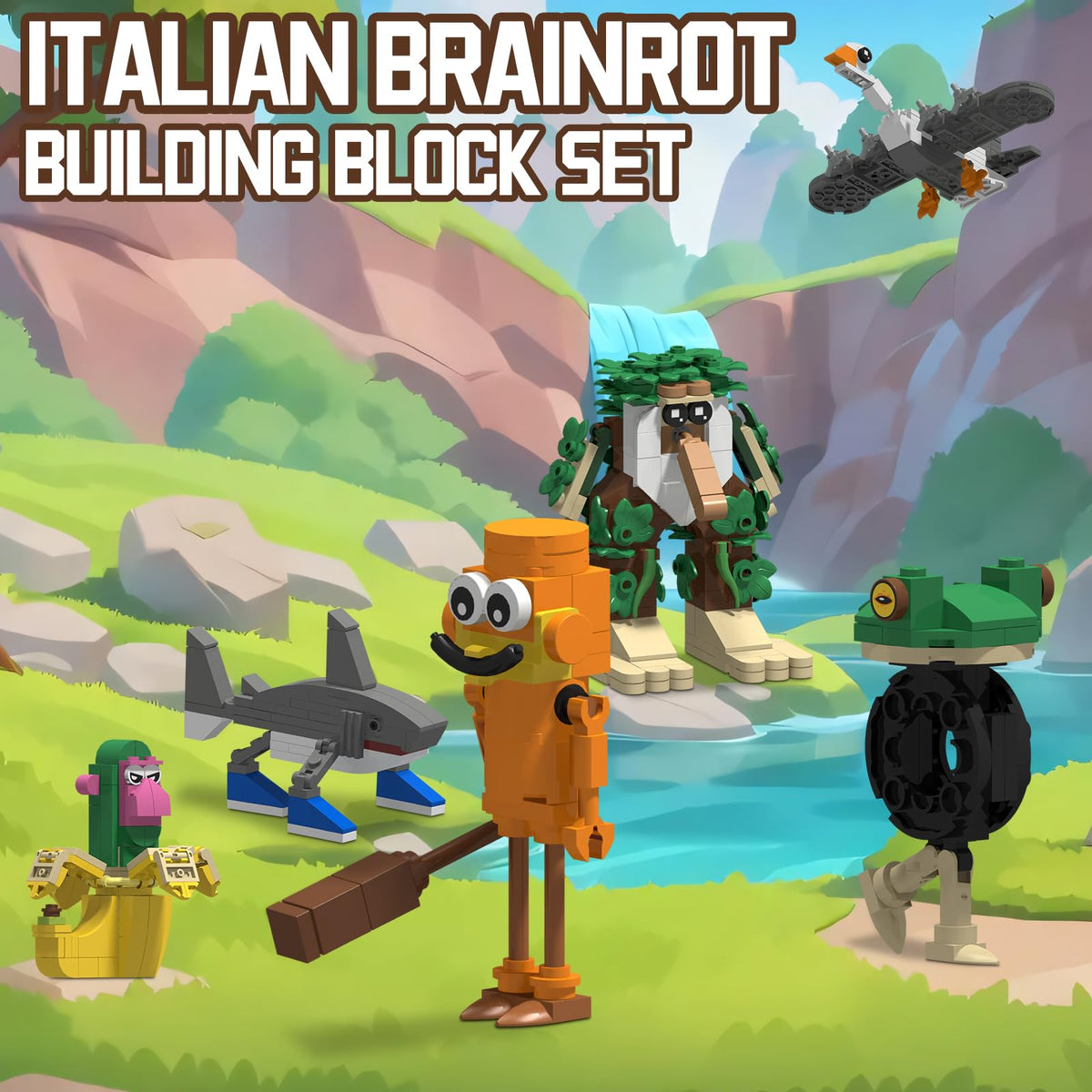Myth Qholve Italian Brain Rot banana monkey figure boosts playful imagination.