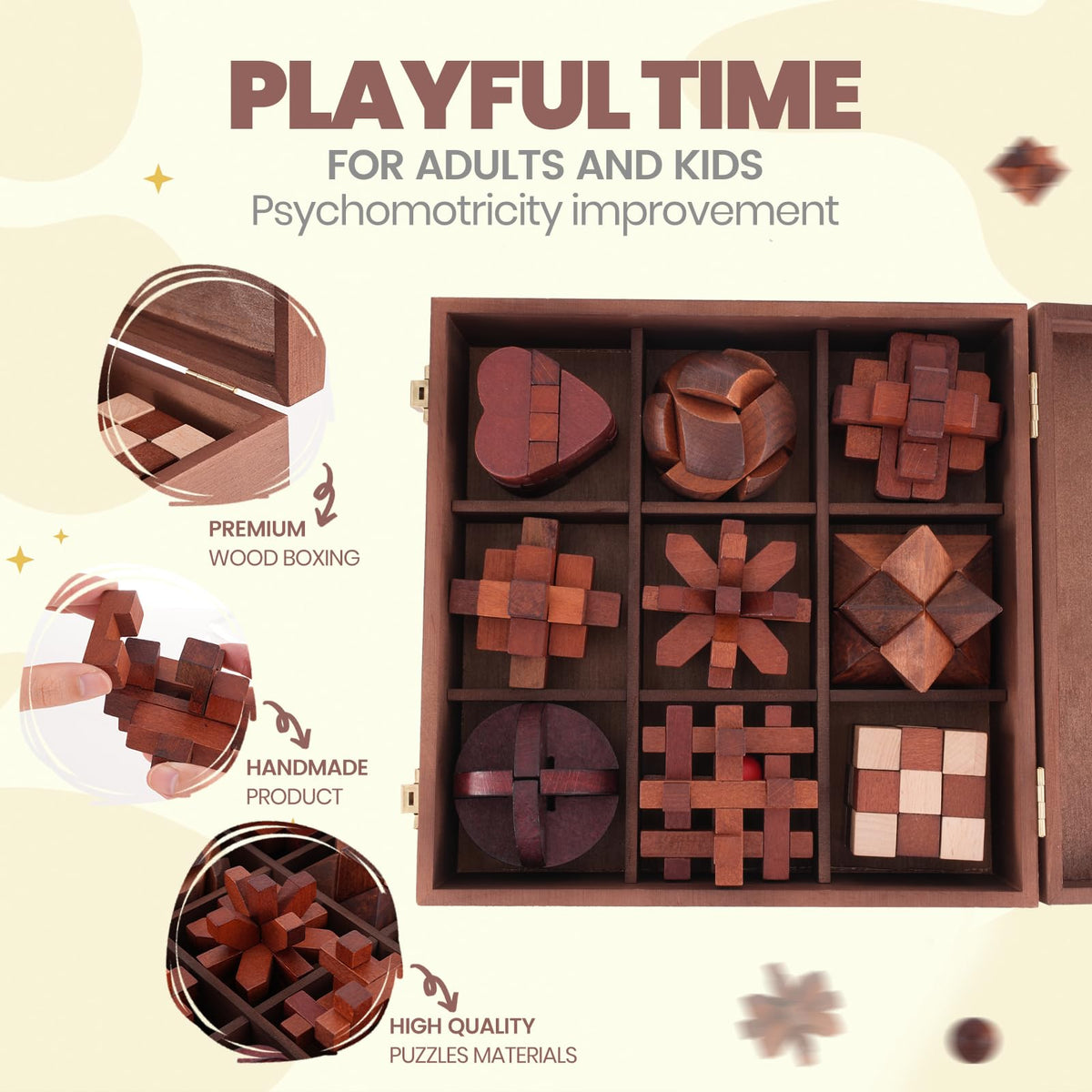 Mytothfy 3D brain teaser puzzle highlights interlocking design boosting spatial thinking.