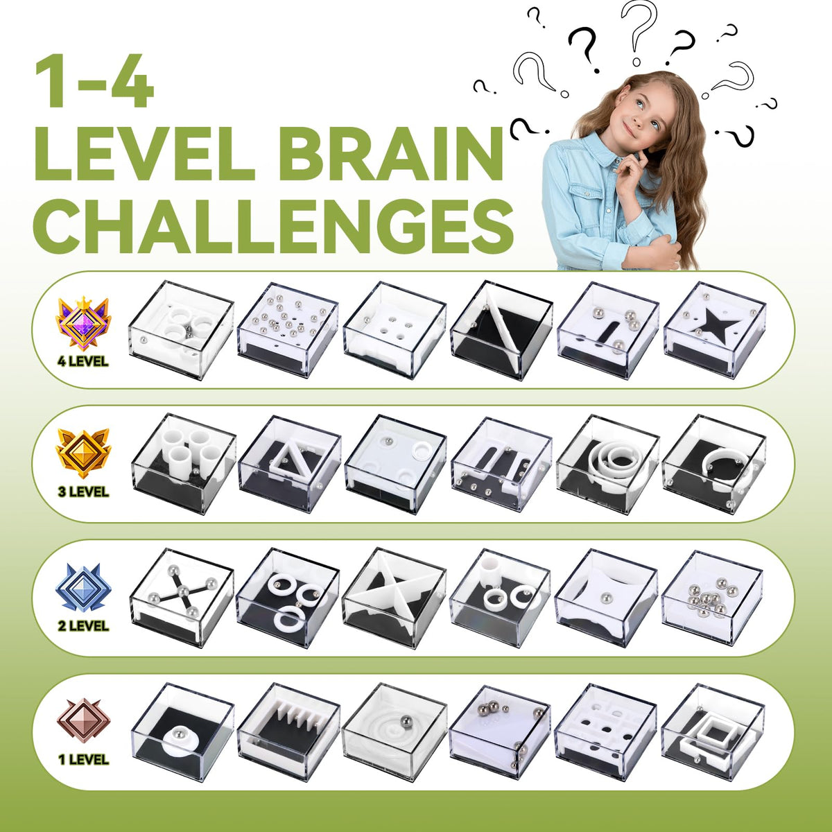 Mytothfy brain teaser cubes pack shot highlights durable acrylic construction