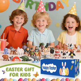 Bright Mytothfy Easter eggs serve as party favors and gifts.