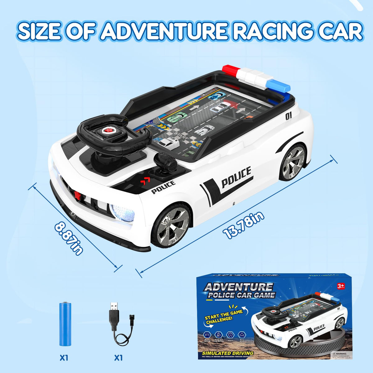 Mytothfy steering wheel toy speed control demonstrates two-speed options for varied play.