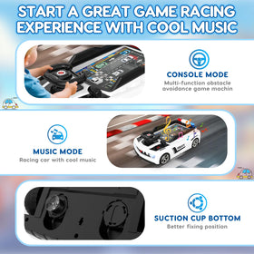 Mytothfy steering wheel toy suction cups keep it stable during energetic sessions.