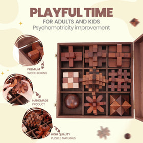 Mytothfy wooden brain puzzle pieces with smooth edges encourage calm concentration